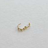 14K Ball Detail Huggie Hoop