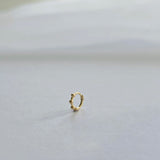 14K Ball Detail Huggie Hoop