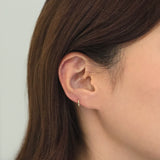 14K Ball Detail Huggie Hoop