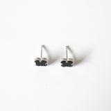 Black Spinel Clover Studs