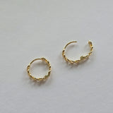 14K Braids Huggies