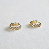 Gold Filled Crystal Stone Huggies (5 Colours)