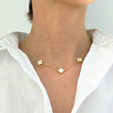 Triple Mother of Pearl Clover Necklace