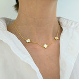Triple Mother of Pearl Clover Necklace