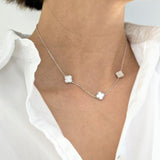 Triple Mother of Pearl Clover Necklace