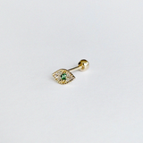 Crystal Evil Eye 14K Solid Gold Cartilage Earring