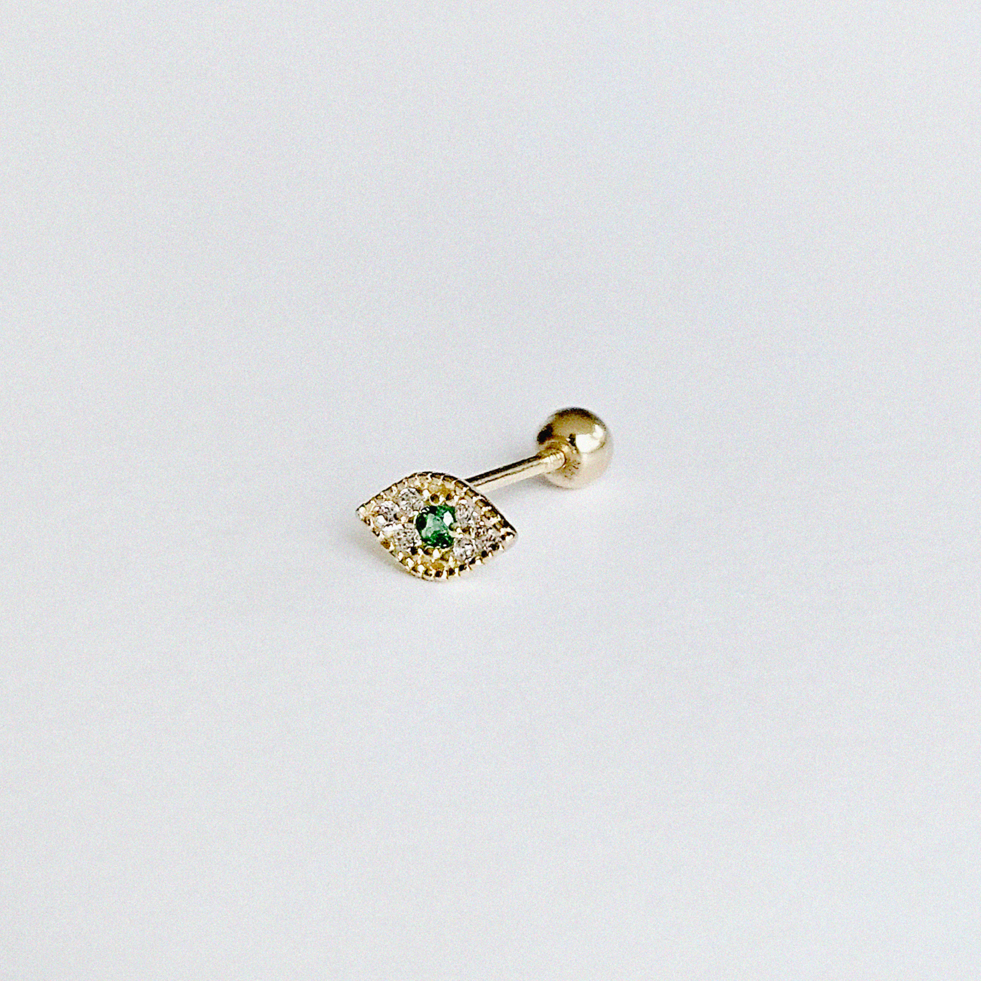 14K Crystal Evil Eye Cartilage Earring