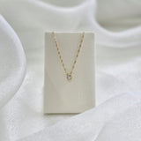 14K Crystal Accent Necklace