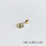 14K Crystal Evil Eye Cartilage Earring