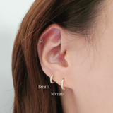 14K Crystal Huggie Hoop