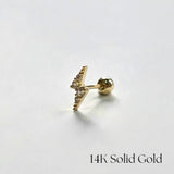 14K Crystal Lightning Cartilage Earring