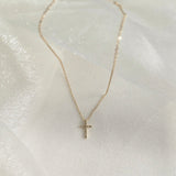 14K Diamond Croce Necklace