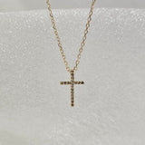 14K Diamond Croce Necklace
