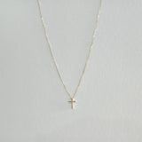 14K Diamond Croce Necklace