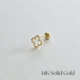 14K Dotty Clover Cartilage Earring