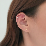 14K Petite V Studs