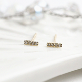 14K Petite CZ Line Studs
