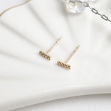 14K Petite CZ Line Studs
