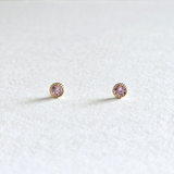 14K Simple Crystal Studs