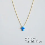 Gold Filled Opal Cross Necklace