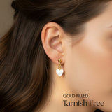 Gold Filled Heart Drop Earrings