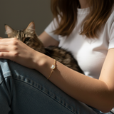 Gold Filled Cat Mother of Pearl Bracelet