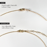 Gold chain necklace with lobster clasp on a white background
