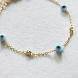 Triple Evil Eye With Crystal Bracelet