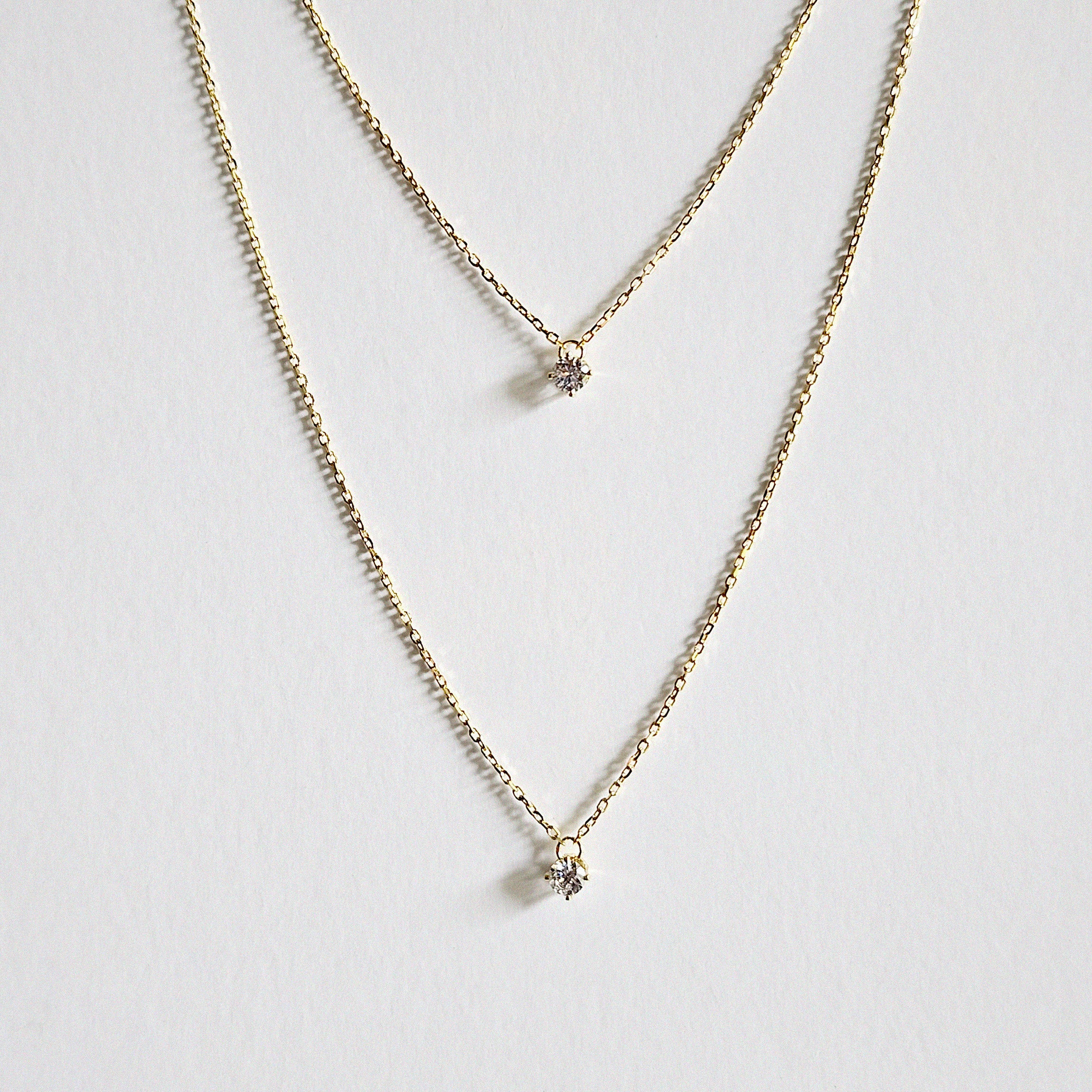 Petite Crystal Double Chain Necklace