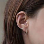 Fashion styling with 13mm hoop and evileye stud from Laondrim.