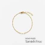 Gold filled anklet on a white background with 'Tarnish Free' text.