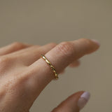 Half Freshwater Pearl Gold Ring