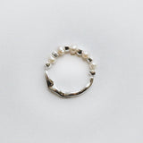 Half Freshwater Pearl Silver Ring