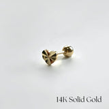 14K Heart U Cartilage Earring