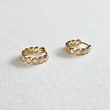 Gold Filled Crystal Stone Huggies (5 Colours)