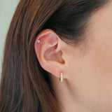 Gold Filled Crystal Stone Huggies (5 Colours)