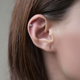 Tiny Bar 14K Solid Gold Cartilage Earring