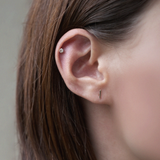 14K Tiny Bar Cartilage Earring
