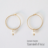 Gold Filled Lei Moonstone Hoops