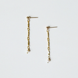 Gold Filled Lydia Chain With Pearl Earrings