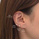14K Mia Heart Cartilage Earring