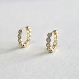 Gold Filled Crystal Stone Huggies (5 Colours)