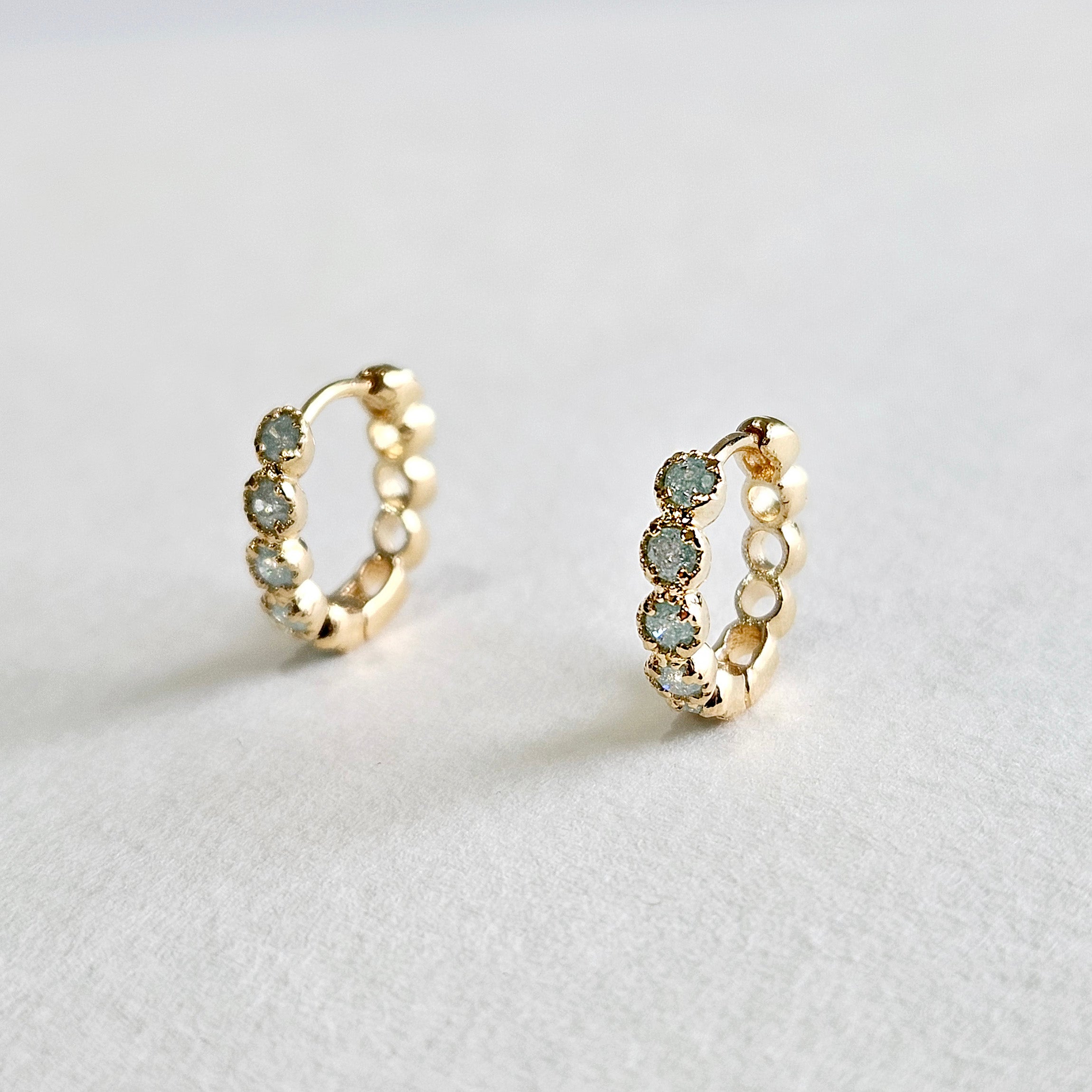 Gold Filled Crystal Stone Huggies (5 Colours)