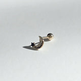 14K Moon Night Cartilage Earring