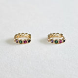 Gold Filled Crystal Stone Huggies (5 Colours)