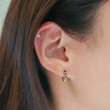 Gold Filled Crystal Stone Huggies (5 Colours)