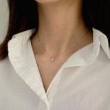14K Perla Cross Necklace