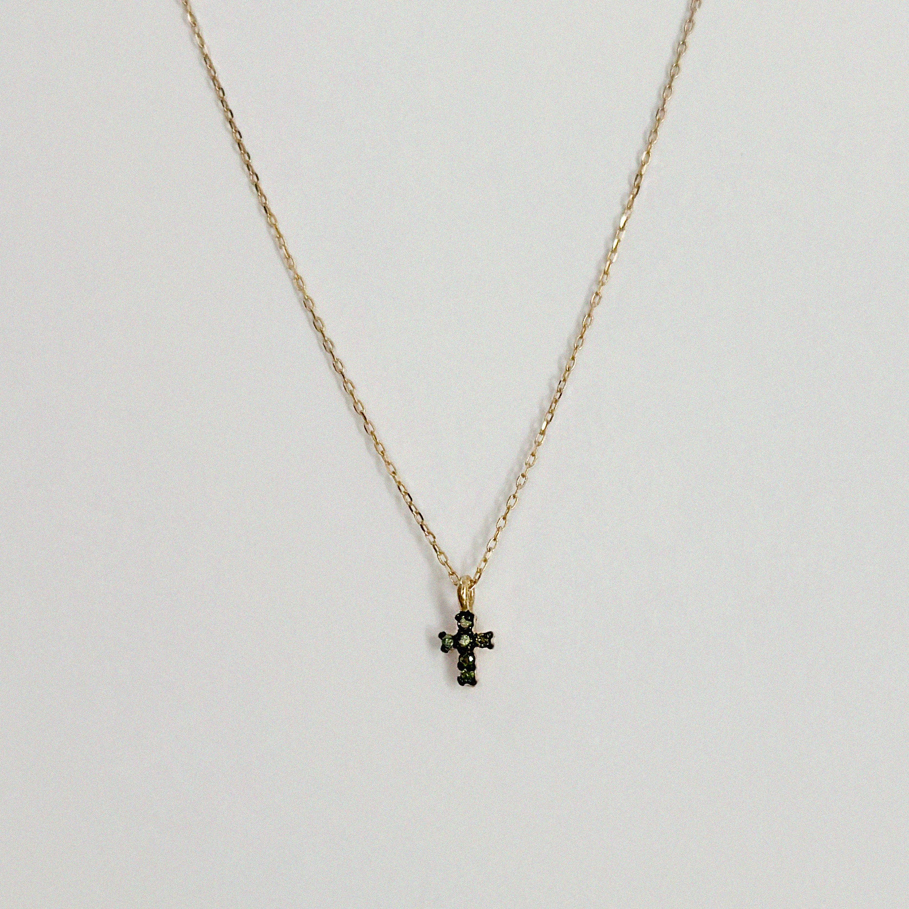 Diamond Cross 14K Solid Gold Necklace