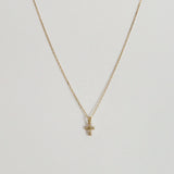Diamond Cross 14K Solid Gold Necklace