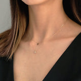14K Petite Diamond Cross Necklace
